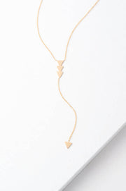 Gold Arrow Drop Necklace-The Ethical Olive