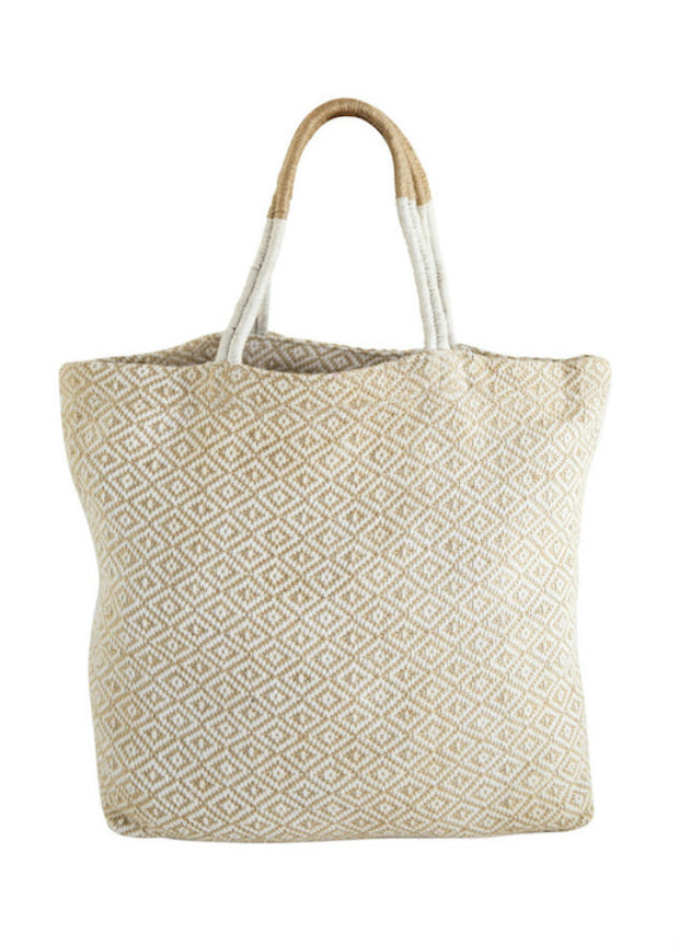 White Diamond Jute Shopper-The Ethical Olive