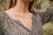 Gold Arrow Drop Necklace-The Ethical Olive