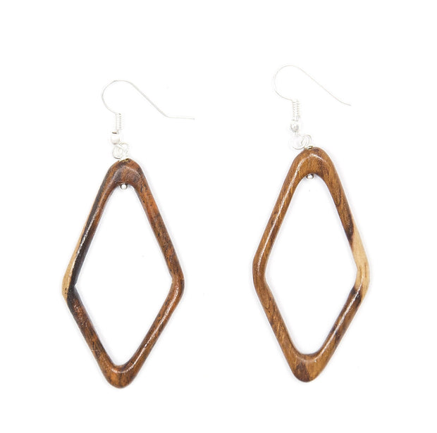 Diamond Wood Earrings