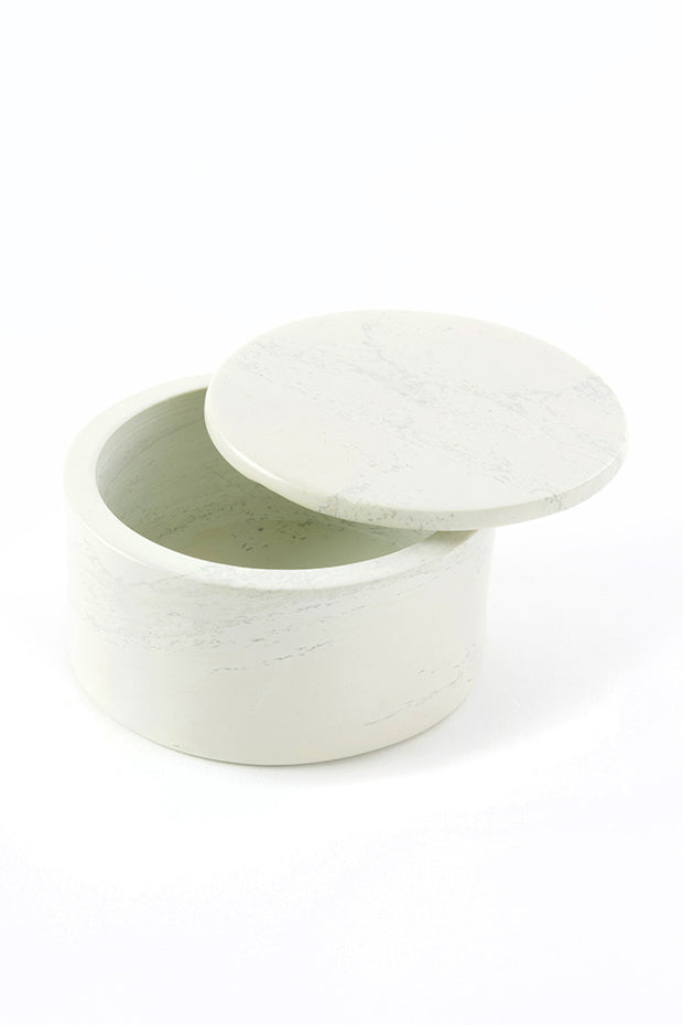 Natural Soapstone Round Storage Box